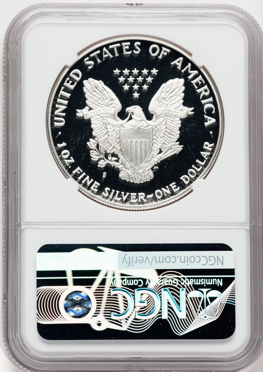 1989-S American Silver Eagle NGC PF70 Ultra Cameo Ron Harrigal Signed