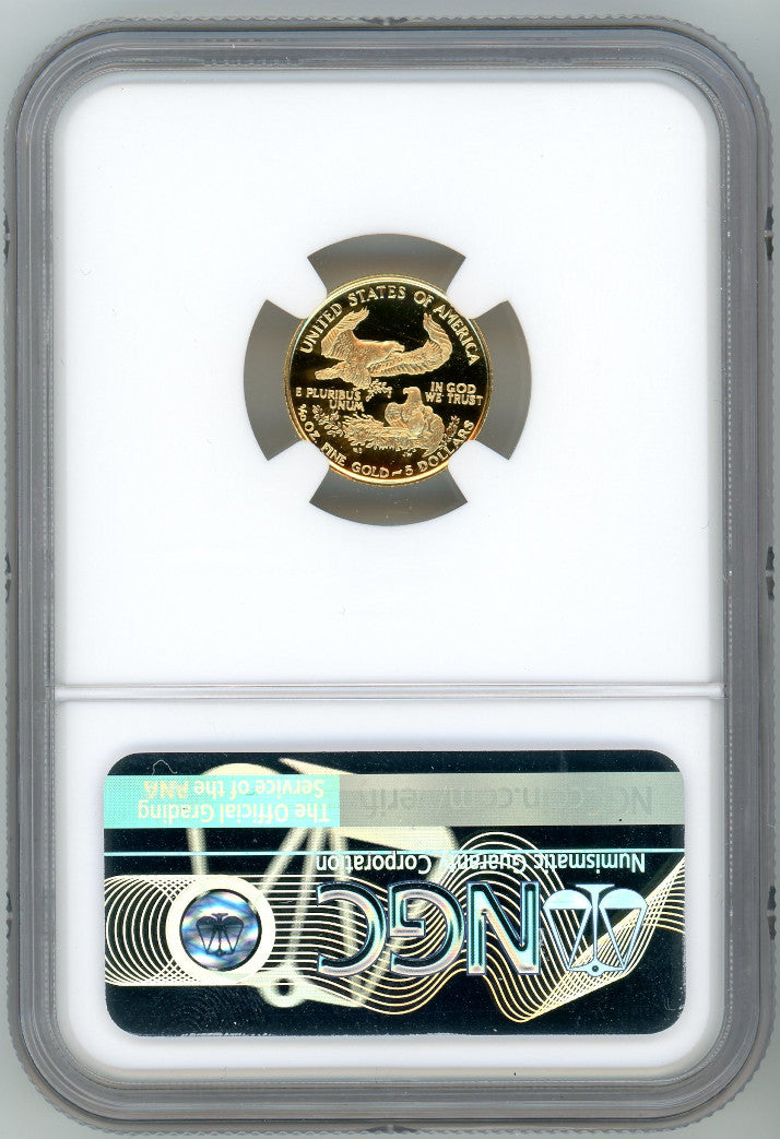 1989-P Tenth Ounce Gold Eagle NGC PF70 Ultra Cameo Mercanti Signed