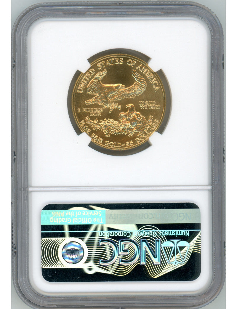1990 $25 Half Ounce Gold Eagle NGC MS69 Don Everhart Signed