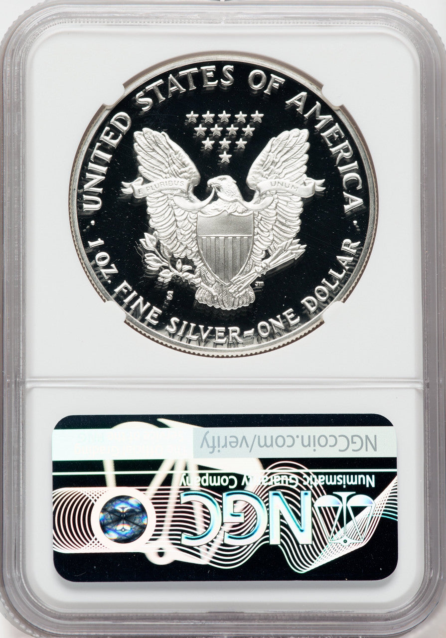 1991-S American Silver Eagle NGC PF70 Ultra Cameo Ron Harrigal Signed