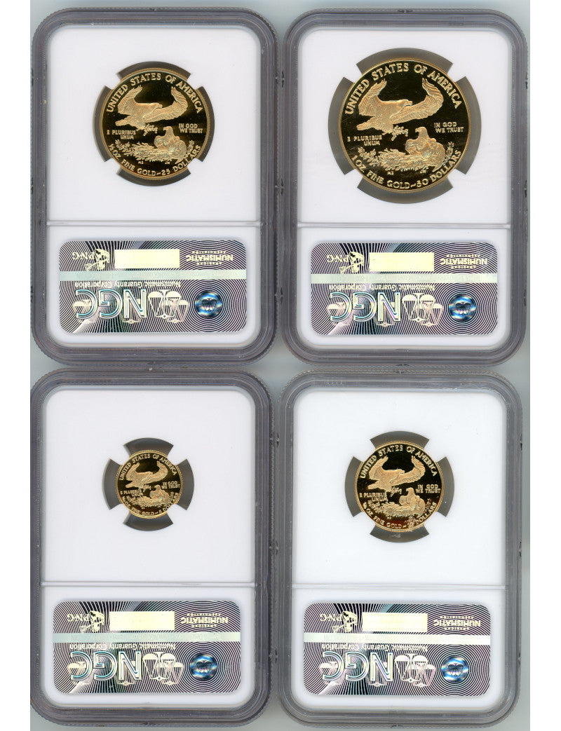 1991-P Gold Eagle Proof 4-Coin Year Set NGC PF70 Ed Moy Signed