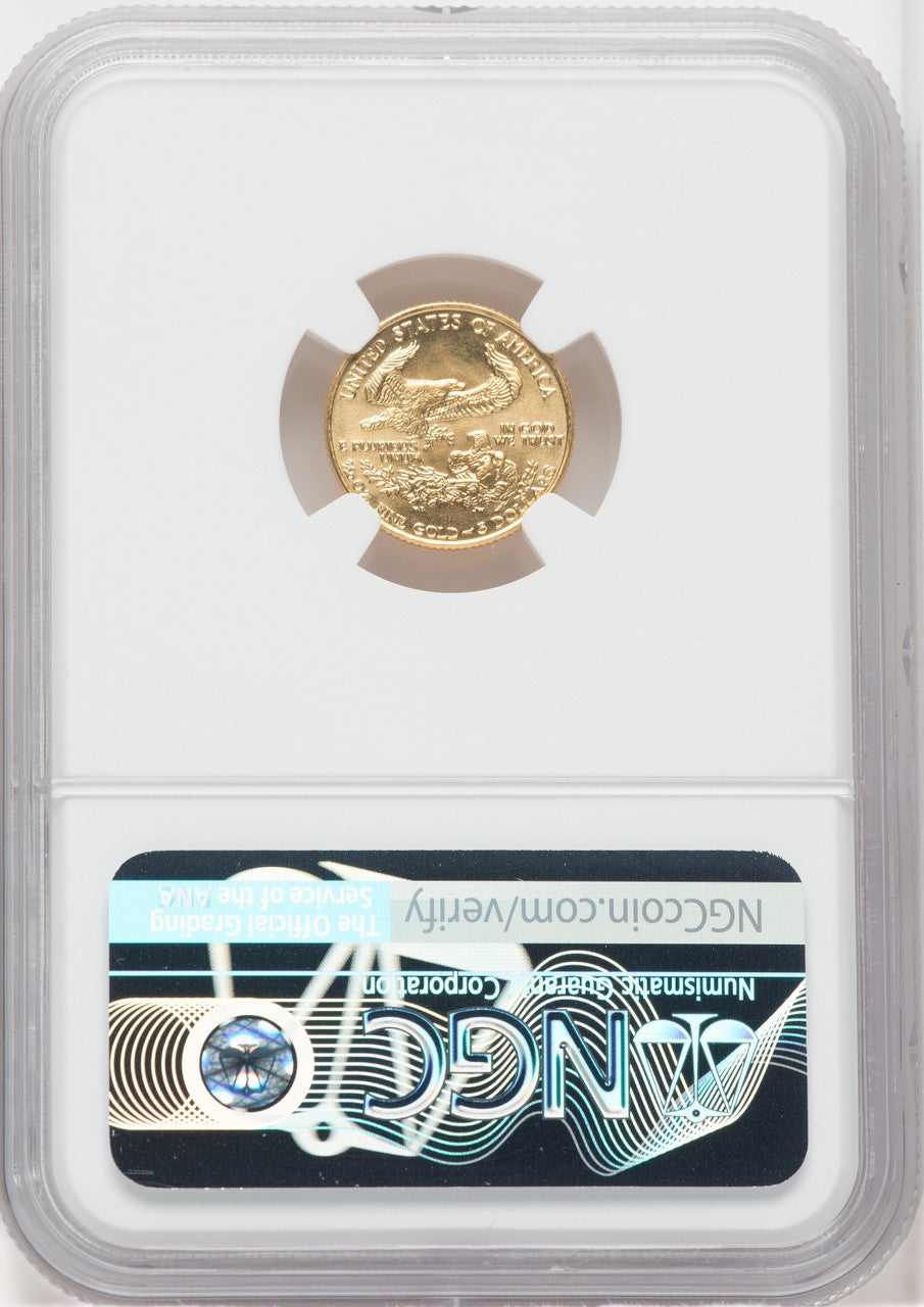 1991 $5 Tenth Ounce Gold Eagle NGC MS69 Don Everhart Signed