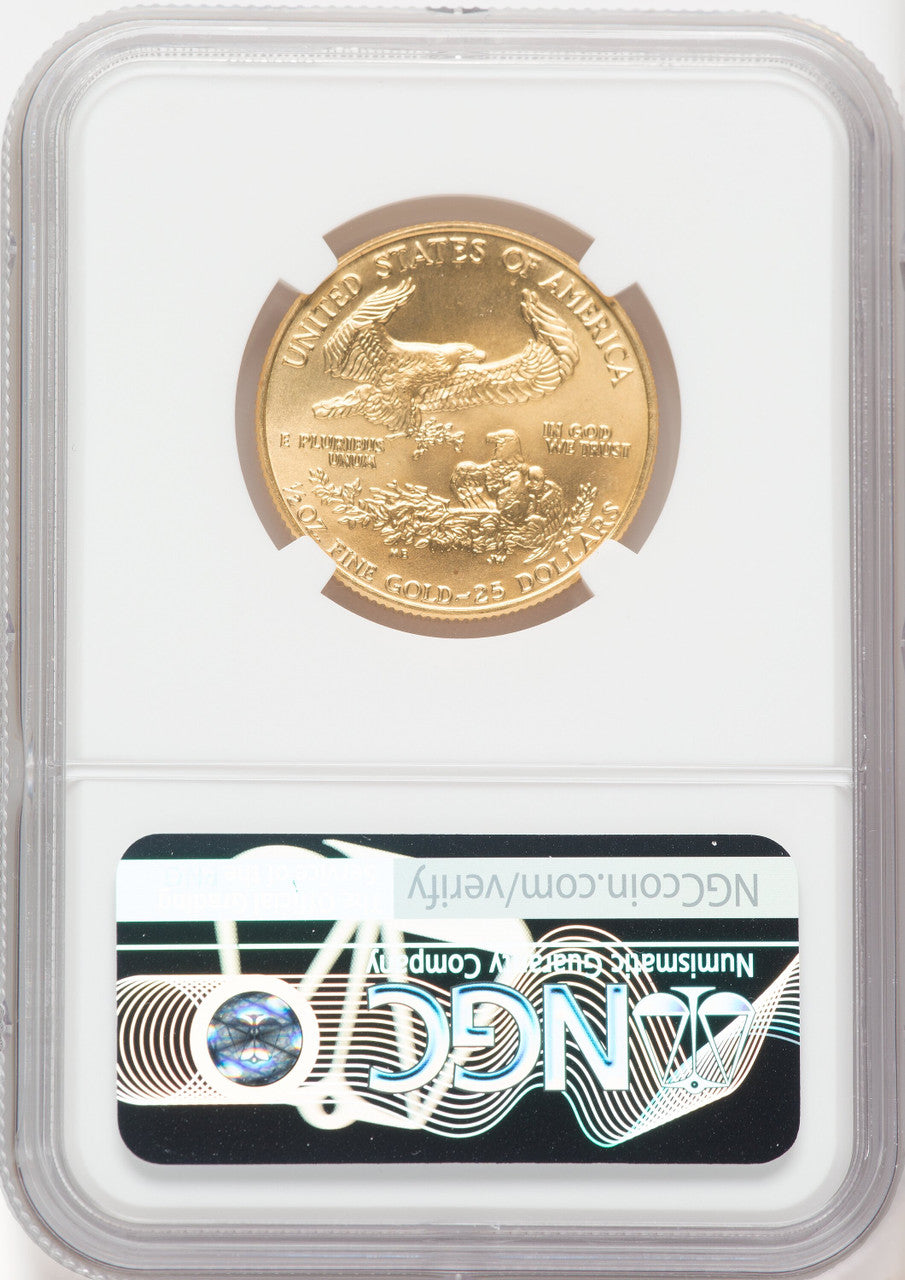 1992 $25 American Gold Eagle NGC MS69 Ron Harrigal Signed