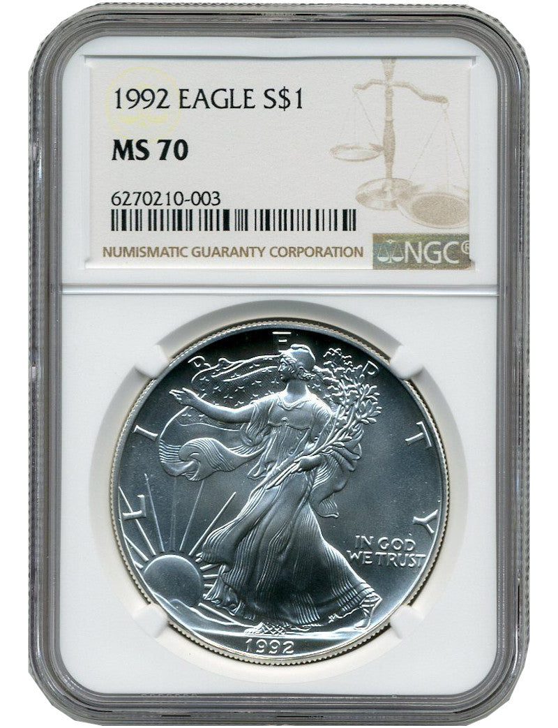 1992 American Silver Eagle NGC MS70 - Top Pop