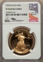 1995-W Complete 4 Coin American Gold Eagle 10th Anniversary Set NGC PF70UCAM