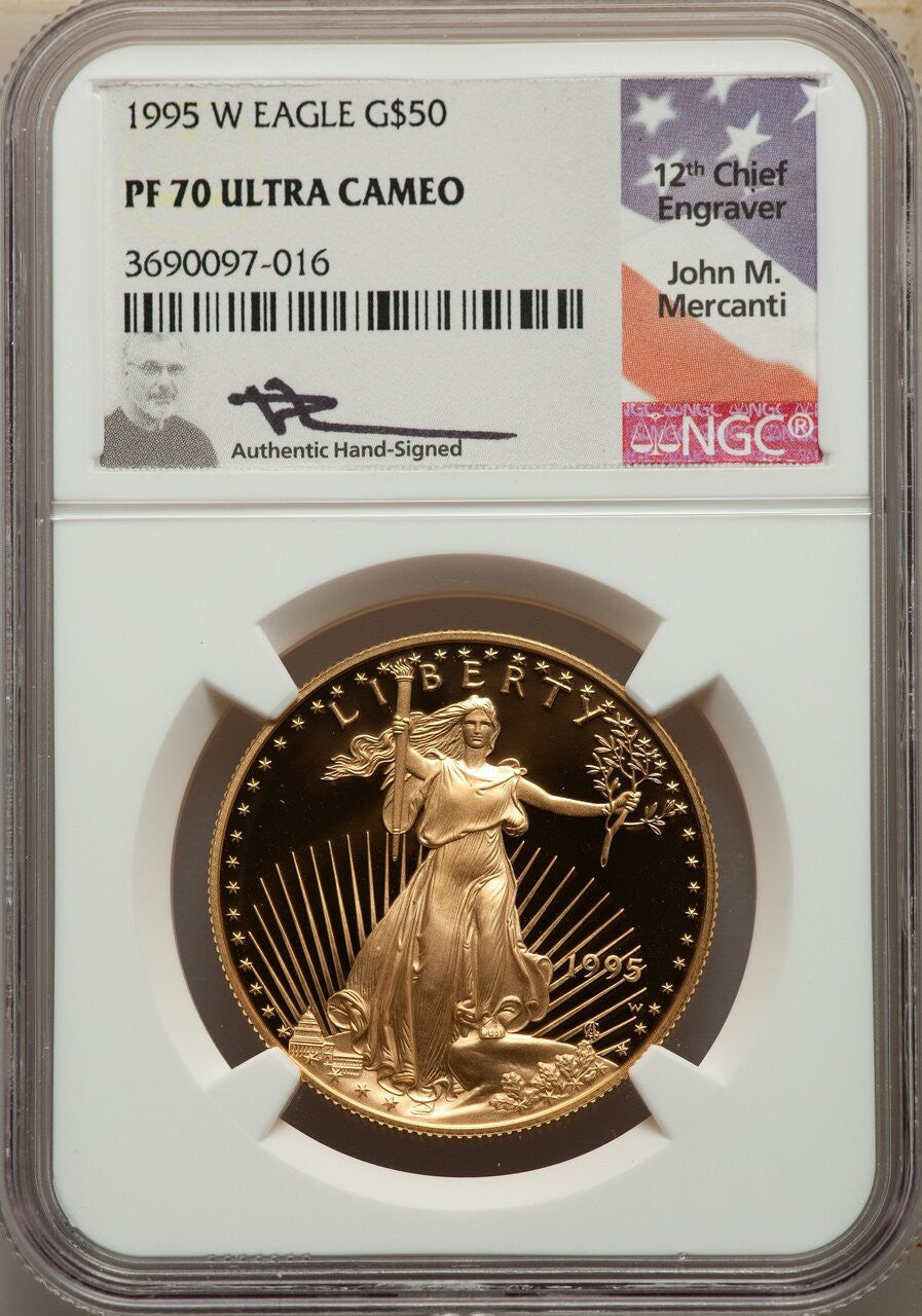 1995-W Complete 4 Coin American Gold Eagle 10th Anniversary Set NGC PF70UCAM