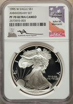 1995-W Complete 4 Coin American Gold Eagle 10th Anniversary Set NGC PF70UCAM