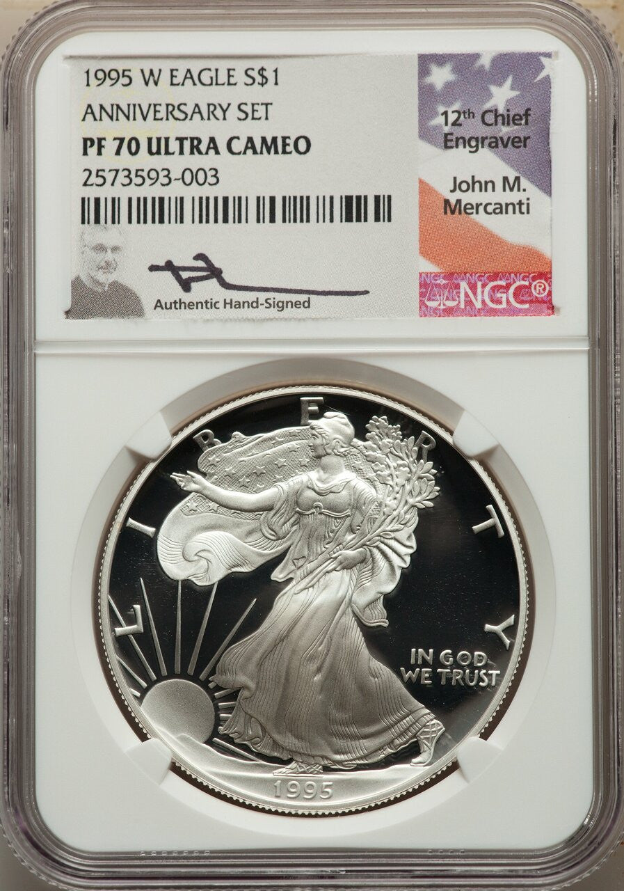 1995-W Complete 4 Coin American Gold Eagle 10th Anniversary Set NGC PF70UCAM