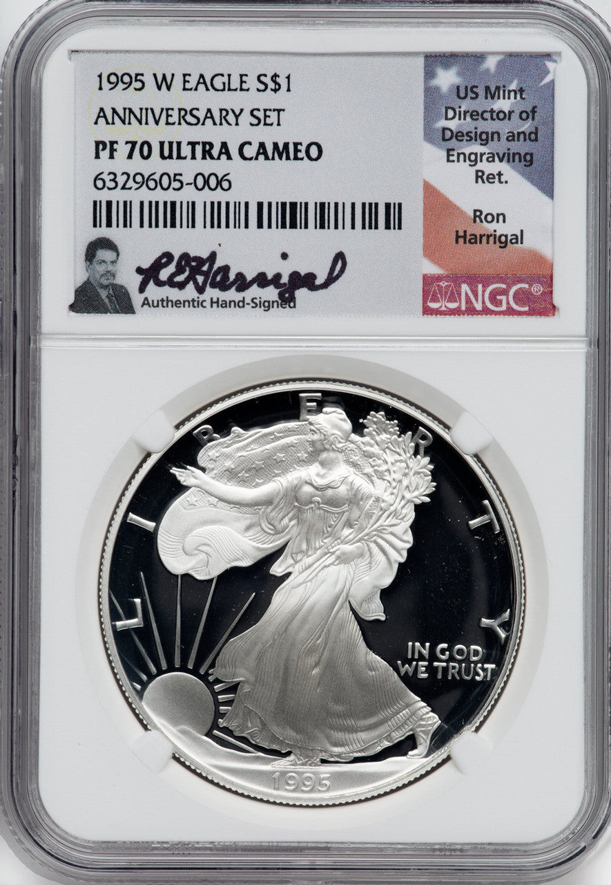 1986-2024 American Silver Eagle 41-pc Set NGC PF70 Ultra Cameo w/1995-W Harrigal Signed