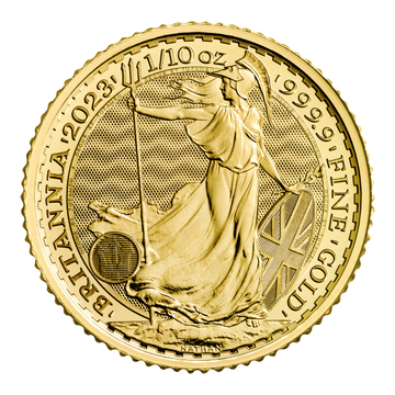 2023 1/10 oz Gold Britannia Coin King Charles III Obverse BU