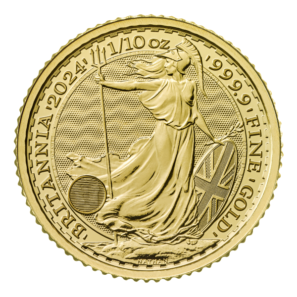 2024 1/10 Oz British Gold Britannia Coin BU King Charles