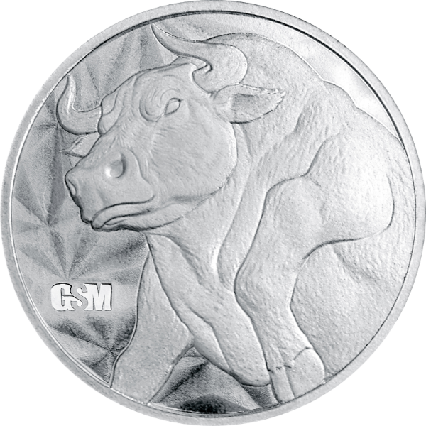 1/10 OZ SILVER ROUND BULL AND BEAR GOLDEN STATE MINT