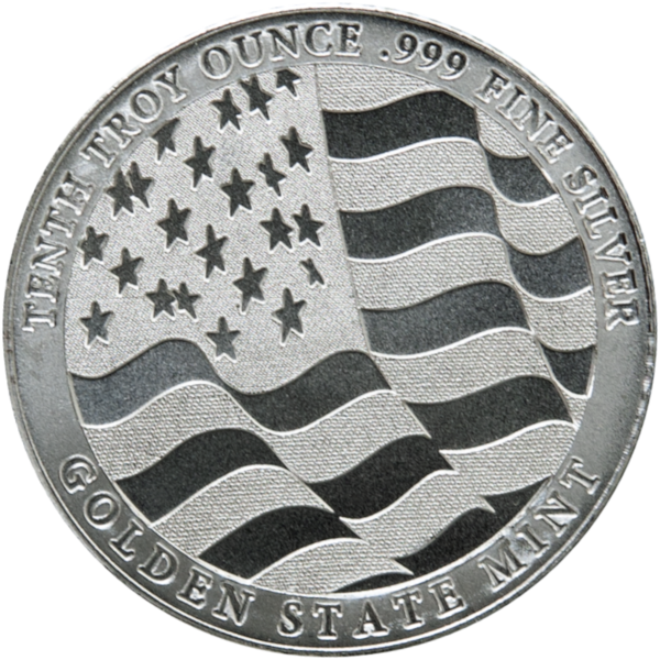 1/10 OZ SILVER ROUND EAGLE GOLDEN STATE MINT