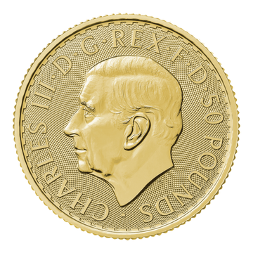 2024 1/2 Oz British Gold Britannia Coin BU King Charles Obverse