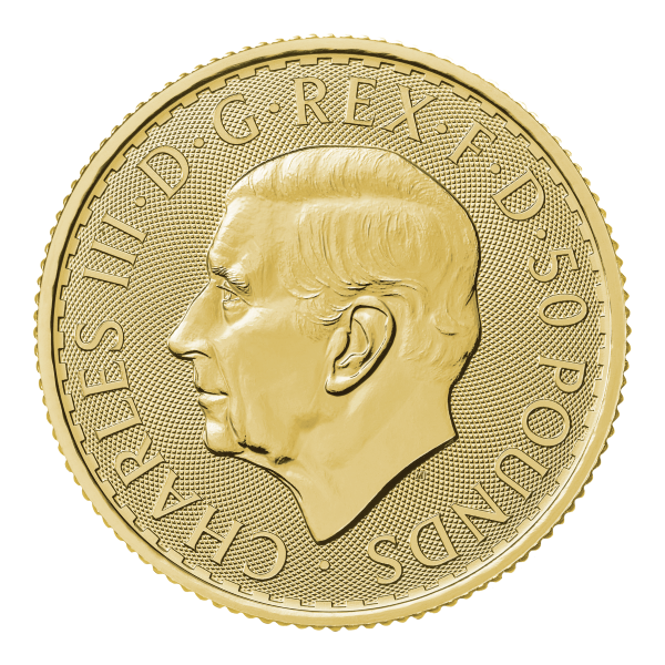 2024 1/2 Oz British Gold Britannia Coin BU King Charles Obverse