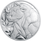 1/2 OZ SILVER ROUND BULL AND BEAR GOLDEN STATE MINT