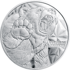 1/2 OZ SILVER ROUND BULL AND BEAR GOLDEN STATE MINT