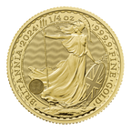 2024 1/4 Oz British Gold Britannia Coin BU King Charles Obverse
