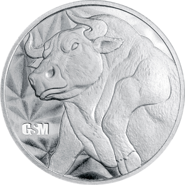1/4 OZ SILVER ROUND BULL AND BEAR GOLDEN STATE MINT