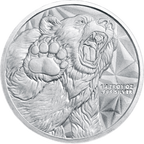 1/4 OZ SILVER ROUND BULL AND BEAR GOLDEN STATE MINT