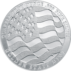 1/4 OZ SILVER ROUND EAGLE GOLDEN STATE MINT