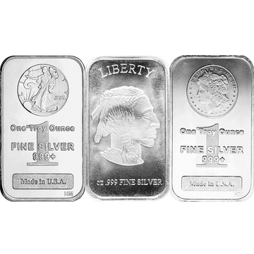 1 oz Silver Random Bar .9995