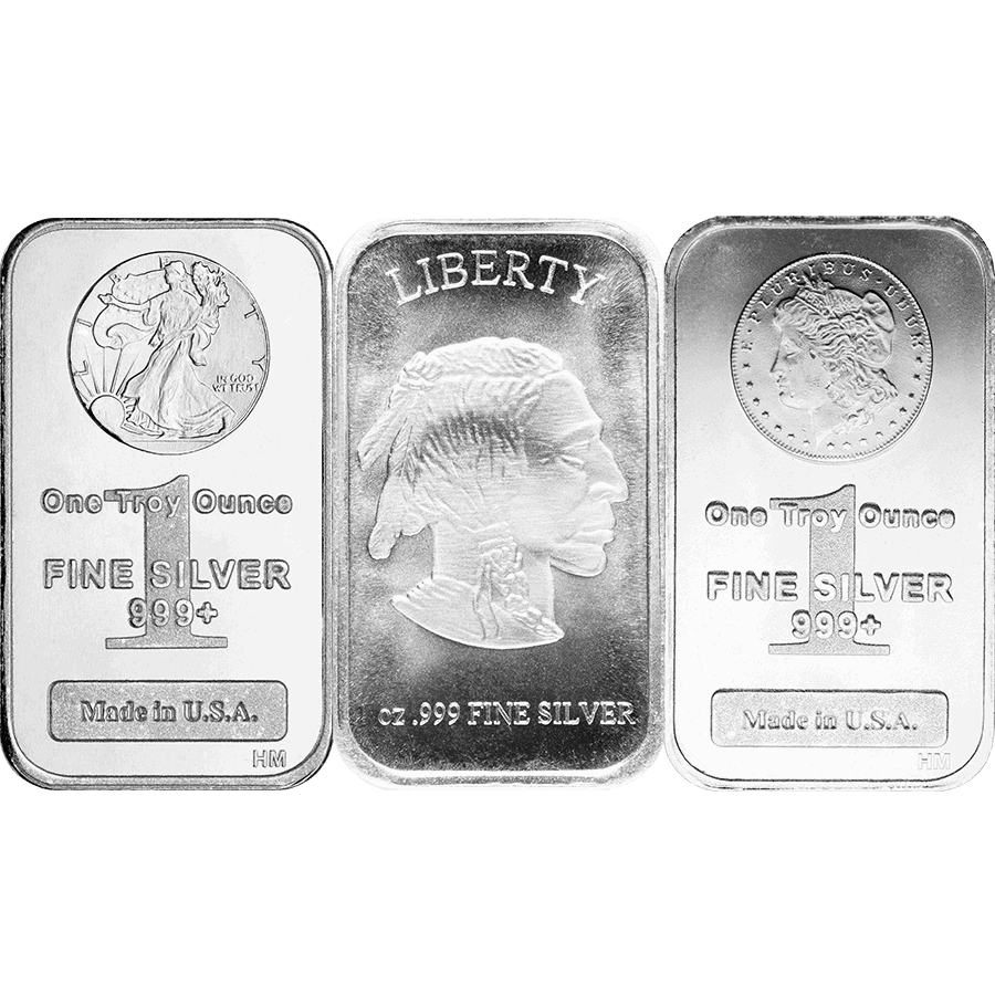 1 oz Silver Random Bar .9995