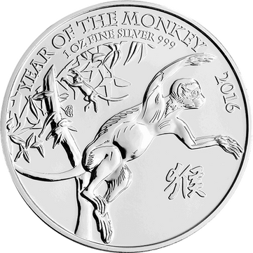 2016 1 OZ GREAT BRITAIN SILVER BRITANNIA MONKEY