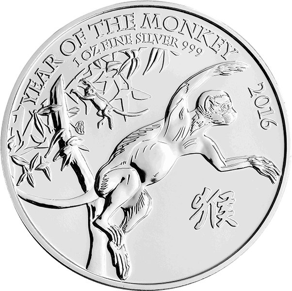 2016 1 OZ GREAT BRITAIN SILVER BRITANNIA MONKEY