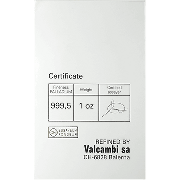 1 oz Palladium Bar .9995 (Random Mint)