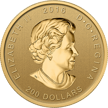 2016 1 OZ GOLD RCM GRIZZLY BEAR