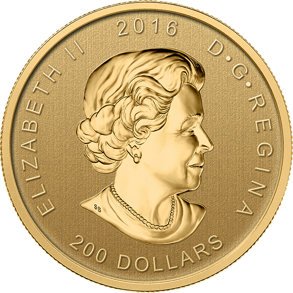 2016 1 OZ GOLD RCM GRIZZLY BEAR