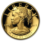 2017 1 OZ GOLD LIBERTY HIGH RELIEF BOX AND COA