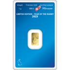 1 GRAM GOLD BAR ARGOR-HERAEUS LUNAR YEAR OF THE RABBIT 2023