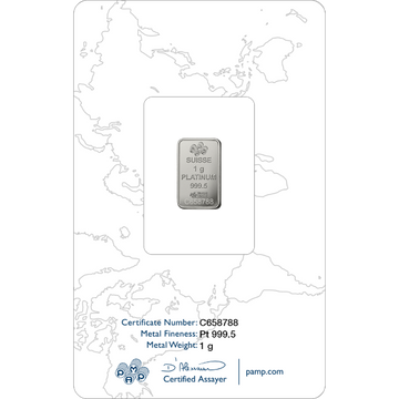 1 GRAM PLATINUM BAR PAMP FORTUNA