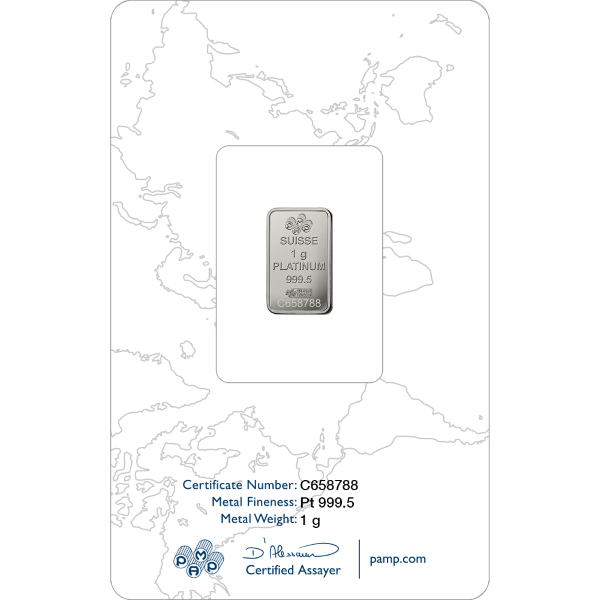 1 GRAM PLATINUM BAR PAMP FORTUNA