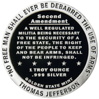1 OZ SILVER ROUND SECOND AMENDMENT GOLDEN STATE MINT