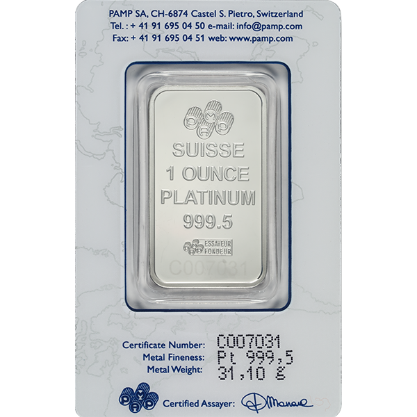1 OZ PLATINUM BAR PAMP