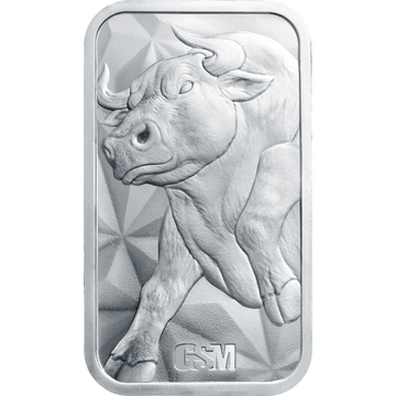 1 OZ SILVER BAR BULL AND BEAR GOLDEN STATE MINT