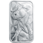 1 OZ SILVER BAR BULL AND BEAR GOLDEN STATE MINT