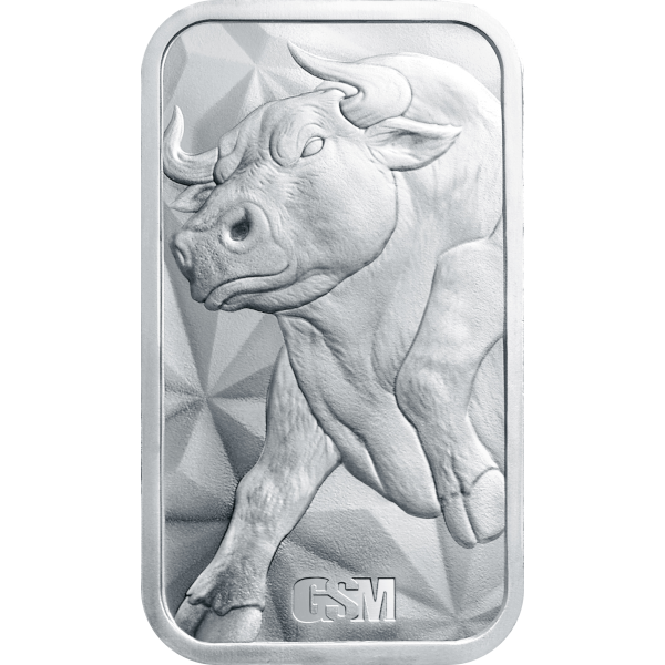 1 OZ SILVER BAR BULL AND BEAR GOLDEN STATE MINT