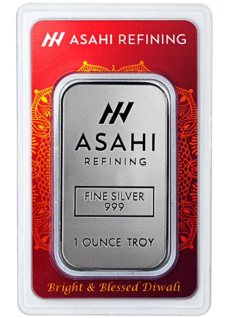 1 Oz Silver Bar Diwali Asahi Mint