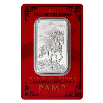 1 OZ SILVER BAR PAMP LUNAR HORSE 2026