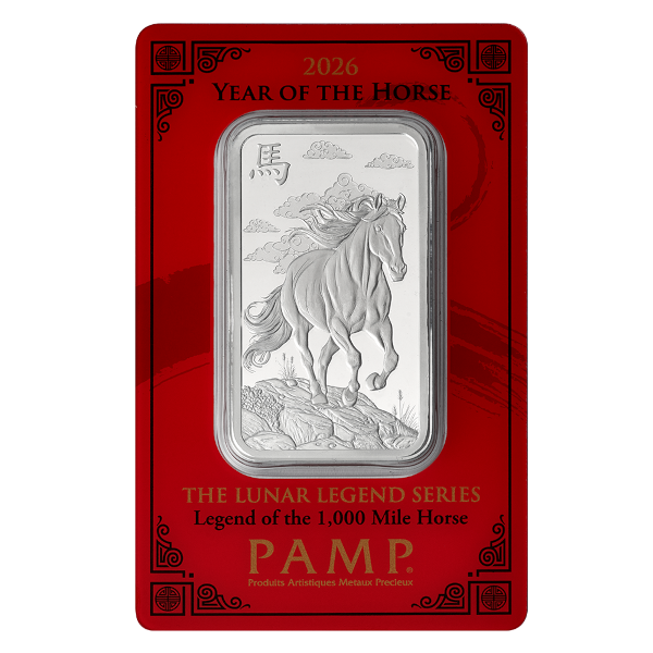 1 OZ SILVER BAR PAMP LUNAR HORSE 2026
