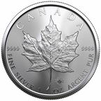 2021 1 oz Canadian .9999 Silver Maple Leaf Coin BU