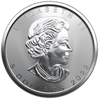 2022 1 oz Canadian Silver Maple Leaf $5 Coin .9999 Fine BU