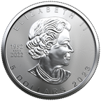 2023 1 oz Canadian Silver Maple Leaf Coin BU