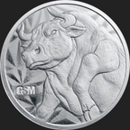 1 OZ SILVER ROUND BULL AND BEAR GOLDEN STATE MINT