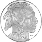 1 OZ SILVER ROUND BUFFALO HIGHLAND MINT