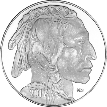1 OZ SILVER ROUND BUFFALO HIGHLAND MINT